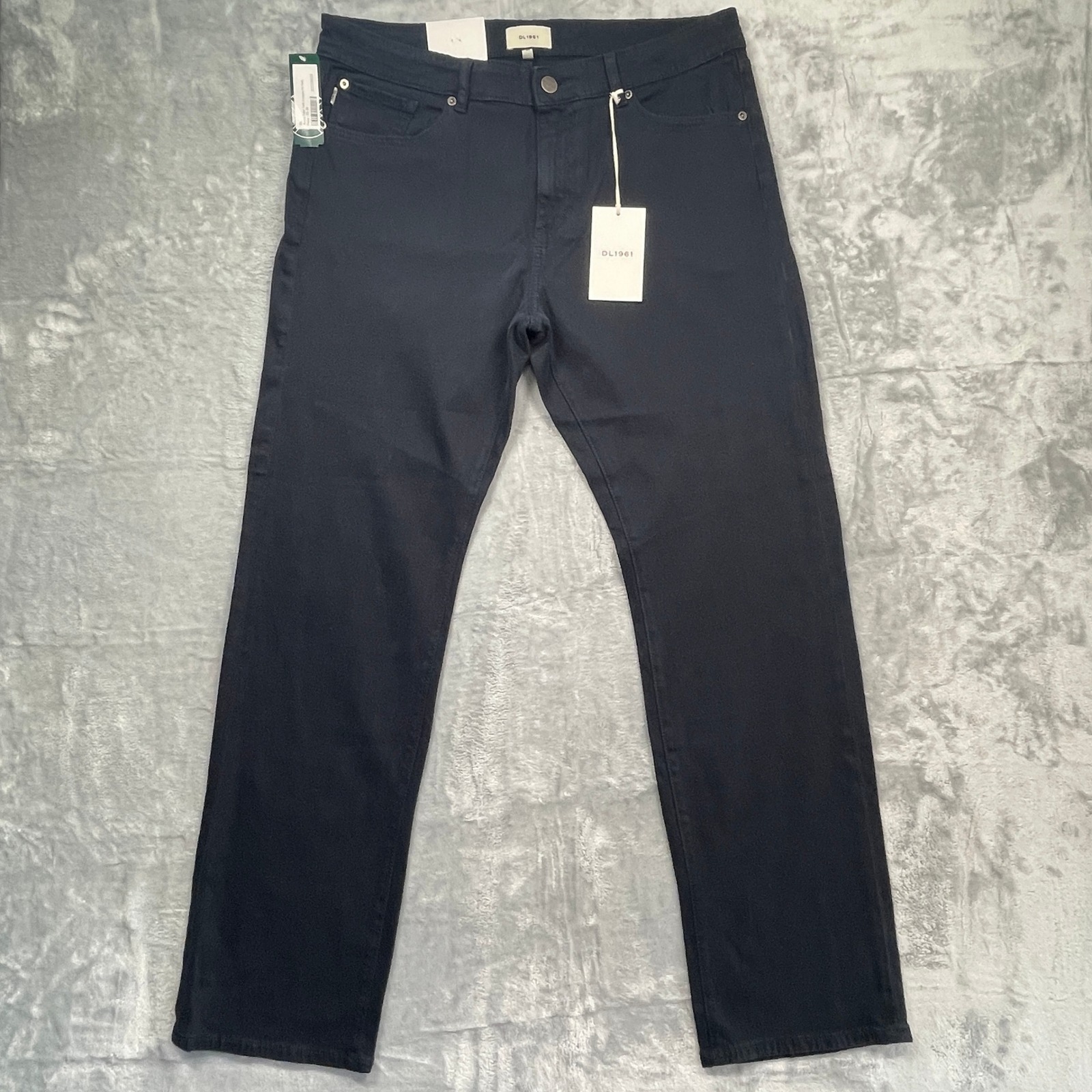 Dl1961 Avery Relaxed Straight Pants Mens 35x32 Navy Blue Twill Stretch